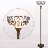 White Tiffany Style Floor Lamp Werfactory® Stained Glass Torchiere