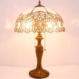 Tiffany Lamps Werfactory® White Stained Glass Crystal Bedside Desk Reading Light