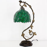 Werfactory®Tiffany Table Lamp Green Wisteria Stained Glass Table Lamps   Wide 8 Inch Hig 21 Inch