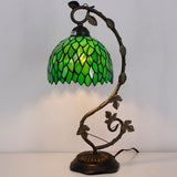 Werfactory®Tiffany Table Lamp Green Wisteria Stained Glass Table Lamps   Wide 8 Inch Hig 21 Inch