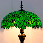 Tiffany Floor Standing Lamp Werfactory® Green Wisteria Stained Glass Light