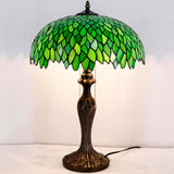 Tiffany Table Lamp Werfactory® Green Wisteria Stained Glass Bedside Light