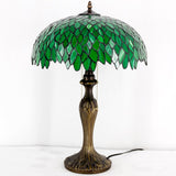 Tiffany Table Lamp Werfactory® Green Wisteria Stained Glass Bedside Light