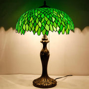 Tiffany Table Lamp Werfactory® Green Wisteria Stained Glass Bedside Light