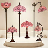 Werfactory®Tiffany Pink Wisteria Torch Torchiere Floor Lamp