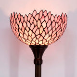 Werfactory®Tiffany Pink Wisteria Torch Torchiere Floor Lamp