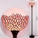 Werfactory®Tiffany Pink Wisteria Torch Torchiere Floor Lamp