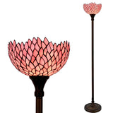 Werfactory®Tiffany Pink Wisteria Torch Torchiere Floor Lamp