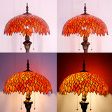 Stained Glass Floor Lamp Werfactory® Red Wisteria Tiffany Standing Reading Light