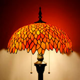 Stained Glass Floor Lamp Werfactory® Red Wisteria Tiffany Standing Reading Light