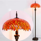 Stained Glass Floor Lamp Werfactory® Red Wisteria Tiffany Standing Reading Light