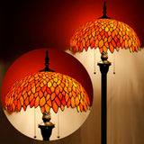 Stained Glass Floor Lamp Werfactory® Red Wisteria Tiffany Standing Reading Light