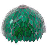 Werfactory® Tiffany Stained Glass Lamp Shade W 12Inch H 6 Inch Green Wisteria Lampshade Replacement,Suitable  replacement for, Table Lamp, pendant light,Ceiling light