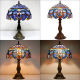 Tiffany Style Lamps Werfactory® Blue Purple Stained Glass Desk Lamp