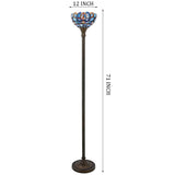 Tiffany Style Floor Lamps Werfactory® Blue Purple Cloud Stained Glass Uplight