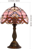 Tiffany Lamp Werfactory® Stained Glass Pink Baroque Style  Reading Table Lamp