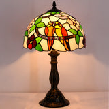 Tiffany Lamps Werfactory® Double Tropical Birds Stained Glass Bedside Lamp