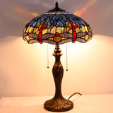 Werfactory® Tiffany Stained Glass Dragonfly Lamps Bedside Table Desk Reading Light