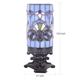 Werfactory® Small Tiffany Table Lamp Stained Glass Baroque Style 4X10Inch Candle Type Desk Lamp