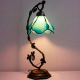 Tiffany Style Lamps Werfactory® Blue Stained Glass Bedside Lamp