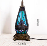 Werfactory® Tiffany Table Lamp Lighthouse Stained Glass Christmas Tree Green Liaison Antique Night Light