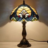 Tiffany Lamp Werfactory® Blue Yellow Liaison Stained Glass Bedside Light