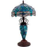 Stained Glass Lamp Werfactory® Tiffany Mother-Daughter Vase Desk Light