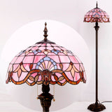 Tiffany Style Floor Lamp Werfactory® Pink Baroque Stained Glass Light