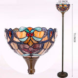 Orange Liaison Tiffany Floor Torchiere Lamp Werfactory® Stained Glass