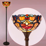 Orange Liaison Tiffany Floor Torchiere Lamp Werfactory® Stained Glass