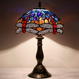 Tiffany Style Lamps Werfactory® Blue Red Stained Glass Dragonfly Style