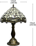 Tiffany Style Lamps Werfactory® Bedside Table Lamp Cream Stained Glass