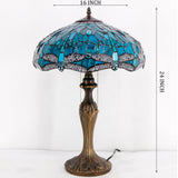 Tiffany Style Lamps Werfactory® Green Stained Glass Dragonfly Bedside Desk Reading Light
