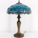 Tiffany Style Lamps Werfactory® Green Stained Glass Dragonfly Bedside Desk Reading Light