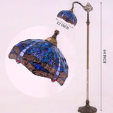 Stained Glass Floor Lamp Werfactory® Blue Tiffany Dragonfly Arched Reading Light