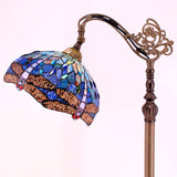 Stained Glass Floor Lamp Werfactory® Blue Tiffany Dragonfly Arched Reading Light