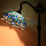Stained Glass Floor Lamp Werfactory® Blue Tiffany Dragonfly Arched Reading Light