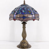 Tiffany Style Lamp Werfactory® Blue Stained Glass Dragonfly Style Light