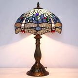 Tiffany Style Lamp Werfactory® Blue Stained Glass Dragonfly Style Light