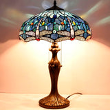 Tiffany Table Lamps Werfactory® Blue Stained Glass Bedside Desk Reading Light