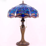 Tiffany Table Lamps Werfactory® Blue Stained Glass Bedside Desk Reading Light