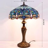 Tiffany Table Lamps Werfactory® Blue Stained Glass Bedside Desk Reading Light