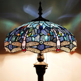 Stained Glass Standing Lamps Werfactory® Tiffany Floor Dragonfly Blue Reading Light