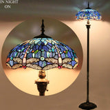 Stained Glass Standing Lamps Werfactory® Tiffany Floor Dragonfly Blue Reading Light
