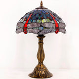 Tiffany Style Lamps Werfactory® Blue Red Stained Glass Dragonfly Style