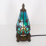 Werfactory® Tiffany Table Lamp Lighthouse Stained Glass Christmas Tree Green Light