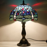Tiffany Lamp Werfactory® Blue Stained Glass Dragonfly  Reading Light