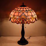 Tiffany Style Lamp Werfactory® Pink Stained Glass Lavender Light S003P16T