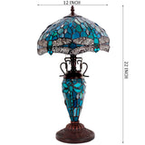 Stained Glass Lamp Werfactory® Tiffany Mother-Daughter Vase Desk Light