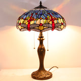 Werfactory® Tiffany Stained Glass Dragonfly Lamps Bedside Table Desk Reading Light